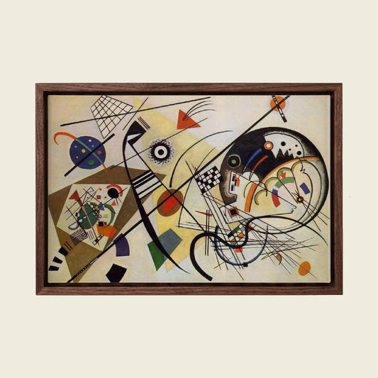 Transverse Line by Wassily Kandinsky canvas wall art in a floating walnut frame
