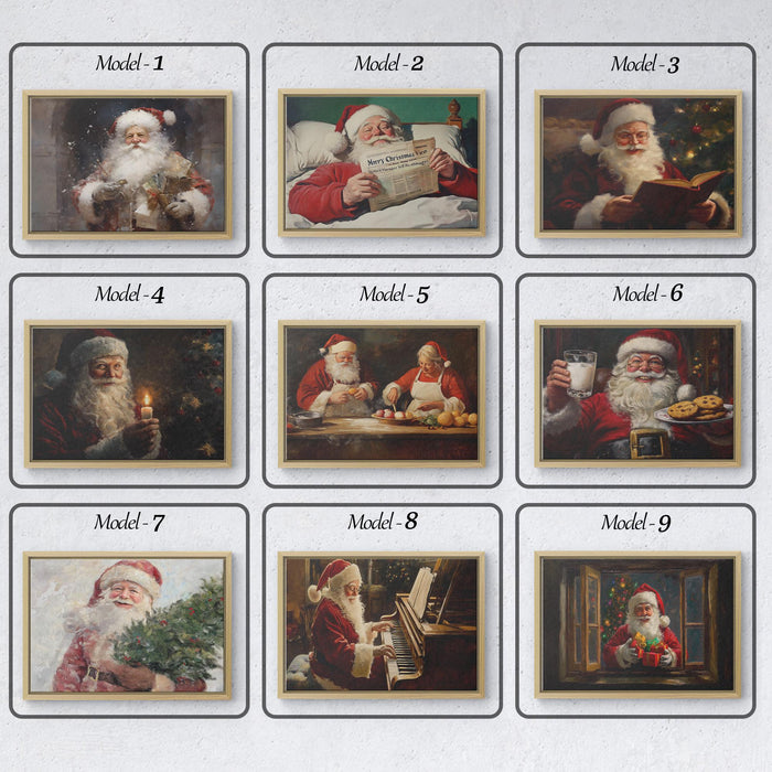 Santa Claus & Christmas Decor Art Canvas Print
