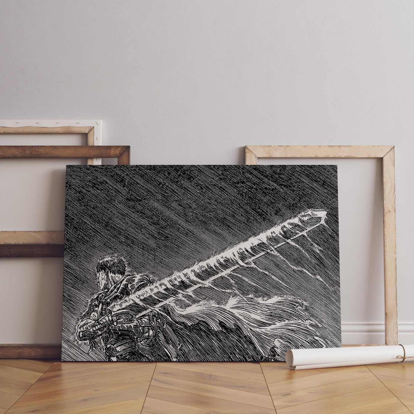 Anime Leinwand Wandkunst, Anime Poster, Berserk Anime Wandkunst, Berserk Guts Poster, Berserk Schwarz & Weiß Poster, Guts Cool Poster, Berserk Kunst