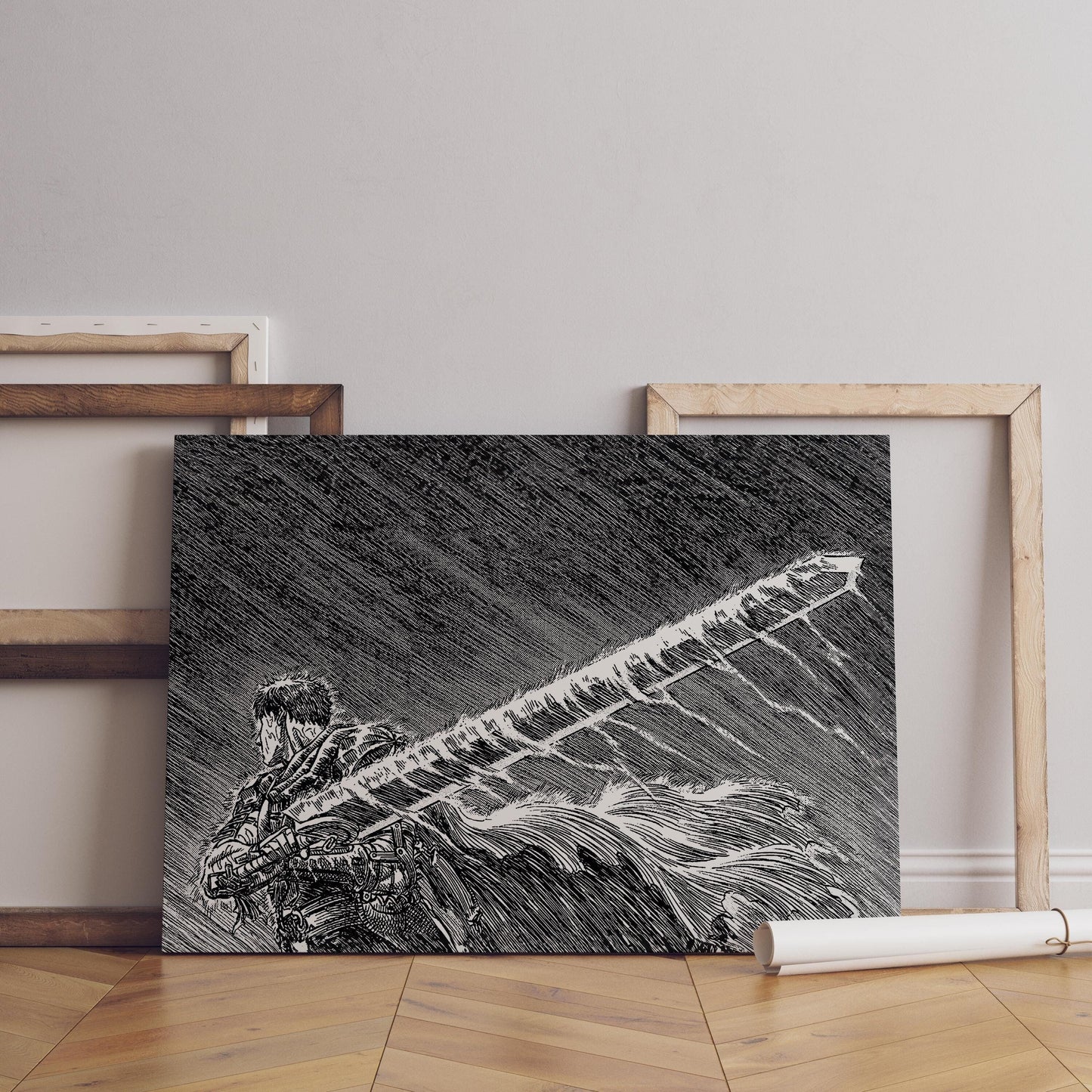 Anime Leinwand Wandkunst, Anime Poster, Berserk Anime Wandkunst, Berserk Guts Poster, Berserk Schwarz & Weiß Poster, Guts Cool Poster, Berserk Kunst