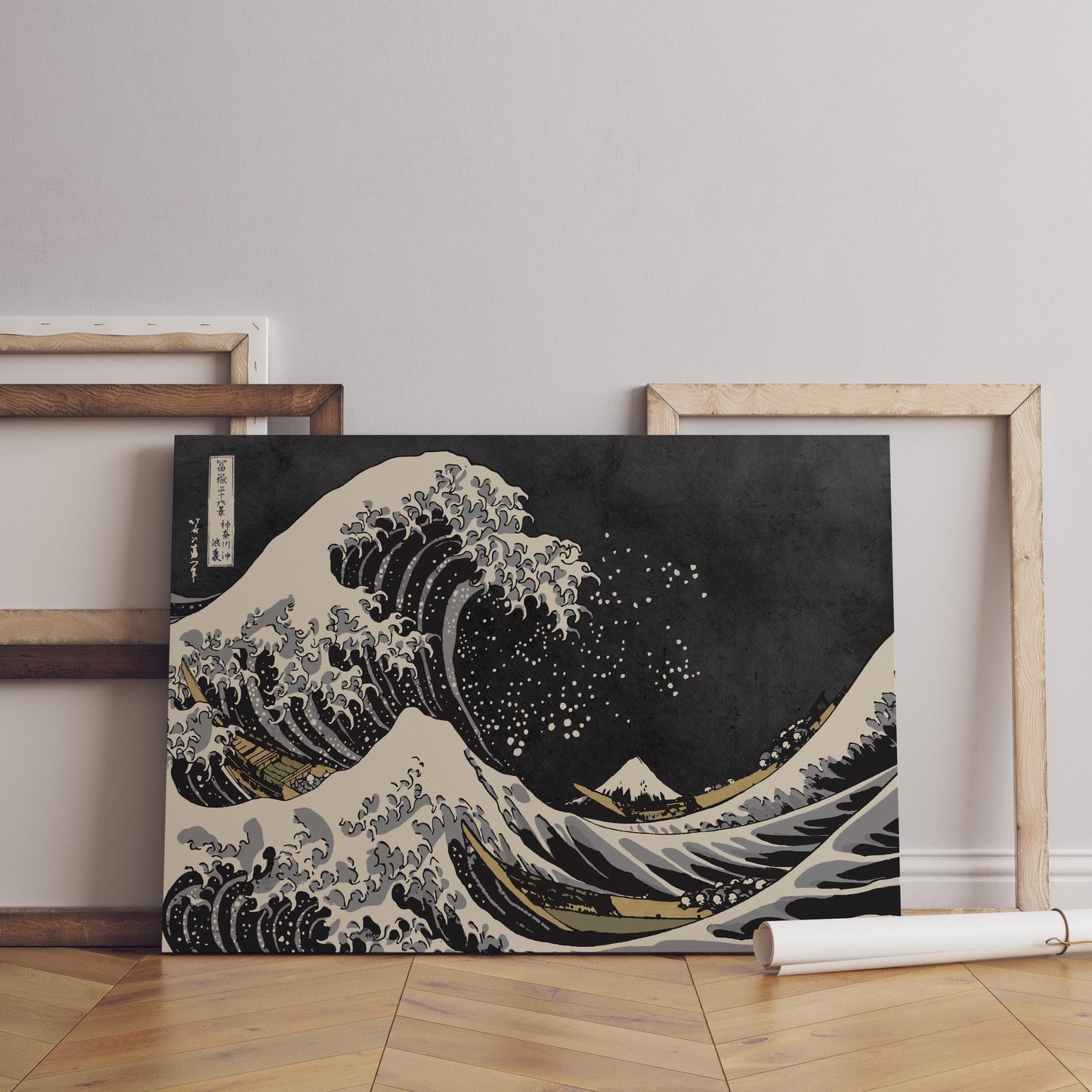 Die schwarze Welle von Kanagawa Wandkunst, Die Welle von Kanagawa Schwarz-Weiß, Kanagawa Kunst, Japanische Wandkunst, Kanagawa Poster