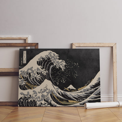 Die schwarze Welle von Kanagawa Wandkunst, Die Welle von Kanagawa Schwarz-Weiß, Kanagawa Kunst, Japanische Wandkunst, Kanagawa Poster