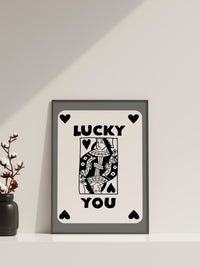 Trendy Lucky You Poster - Queen Leinwand Wandkunst, Lucky You Leinwand Poster - Spielkarten Poster - Lucky Leinwand Poster - Trendige Wandkunst