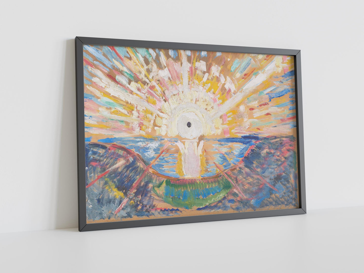 Edward Munch Die Sonne Leinwandbild, Edward Munch Wandbild, Solenintro Leinwandkunst, Edward Munch Leinwanddruck, Edward Munch Sonnenposter