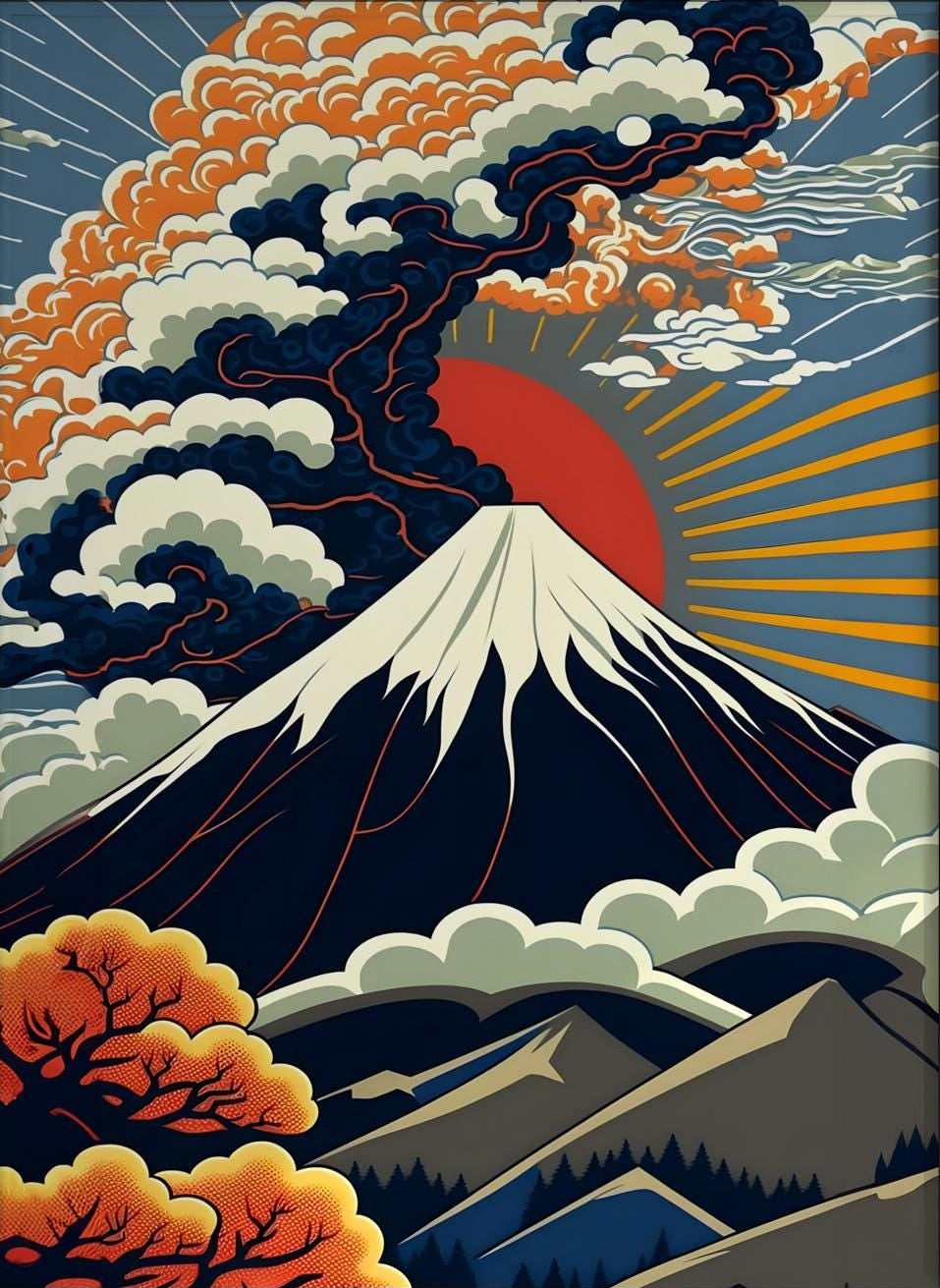 Mount Fuji Japanese Canvas Wall Art