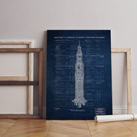 Saturn V Apollo Bauplan, Apollo Poster, Gerahmtes Bauplan Leinwandbild, Bauplan Poster
