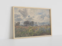 Henry Moore Wandkunst, Landschaft Leinwand Wandkunst, Schauerlicher Juni Leinwand Wandkunst, Vintage Landschaft, Leinwand Malerei Poster, Blumenfeld