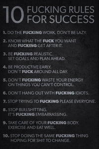 10 Rules for Success canvas wall art