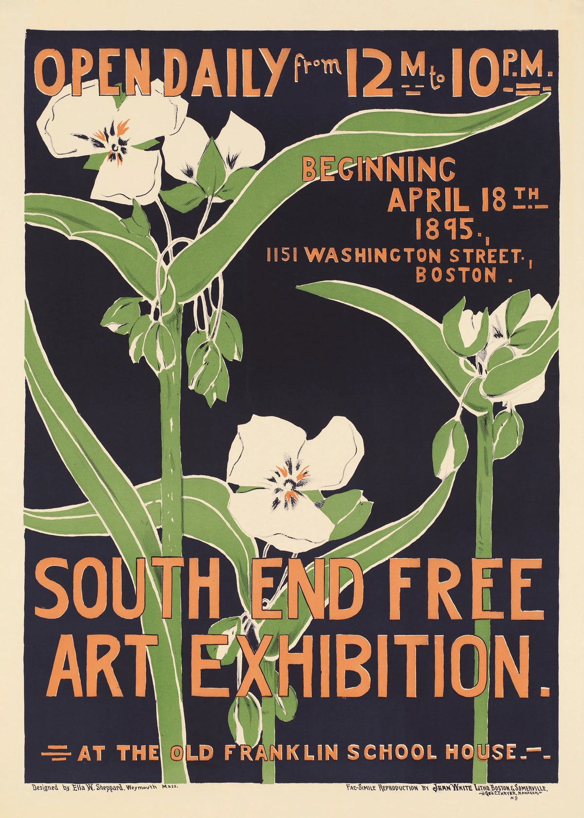 Ethel Reed 1895 Art Nouveau Floral Exhibition Canvas Wall Art