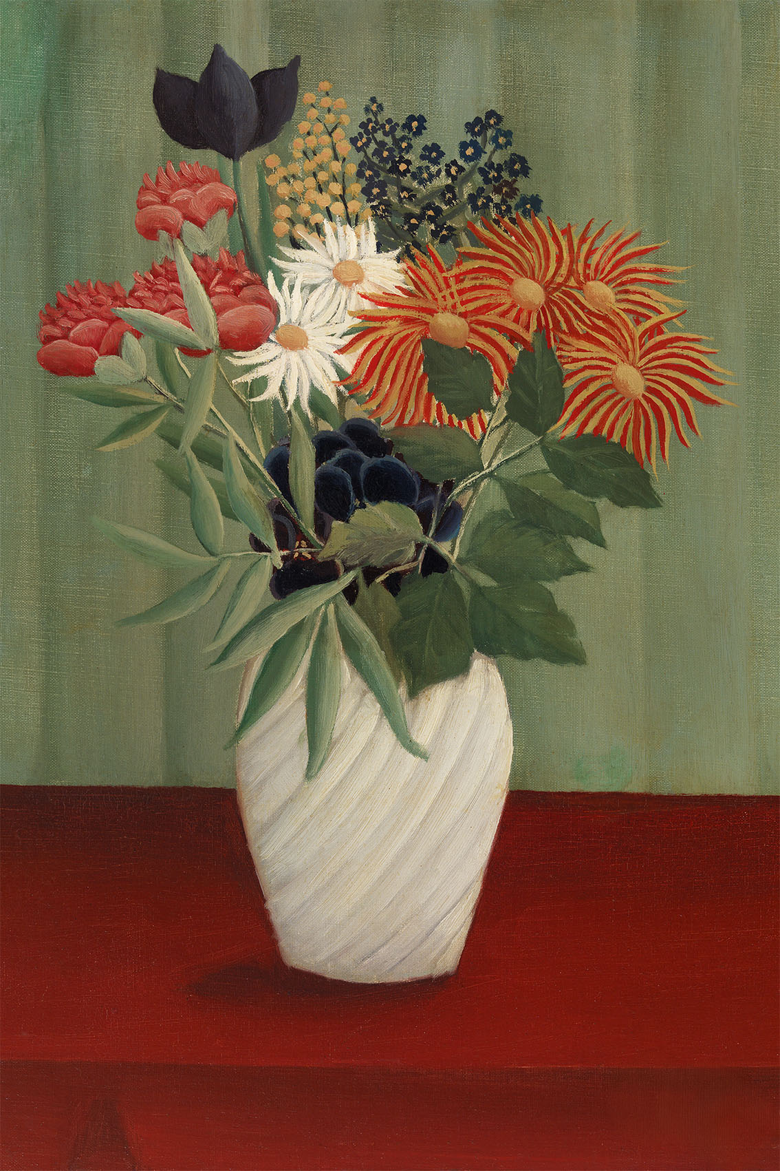 Henri Rousseau Flowers in a White Vase