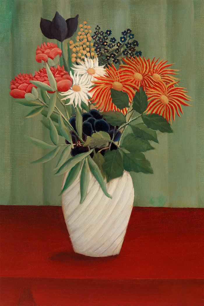 Henri Rousseau Flowers in a White Vase