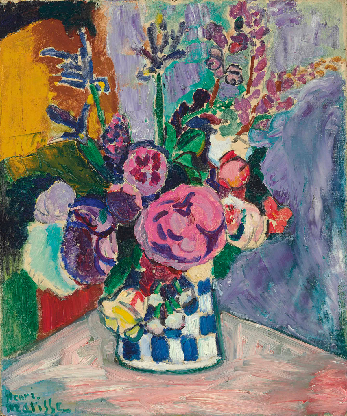 Henri Matisse Peonies 1907, Canvas Wall Art, Fauvism Colorful Floral Stretched Canvas