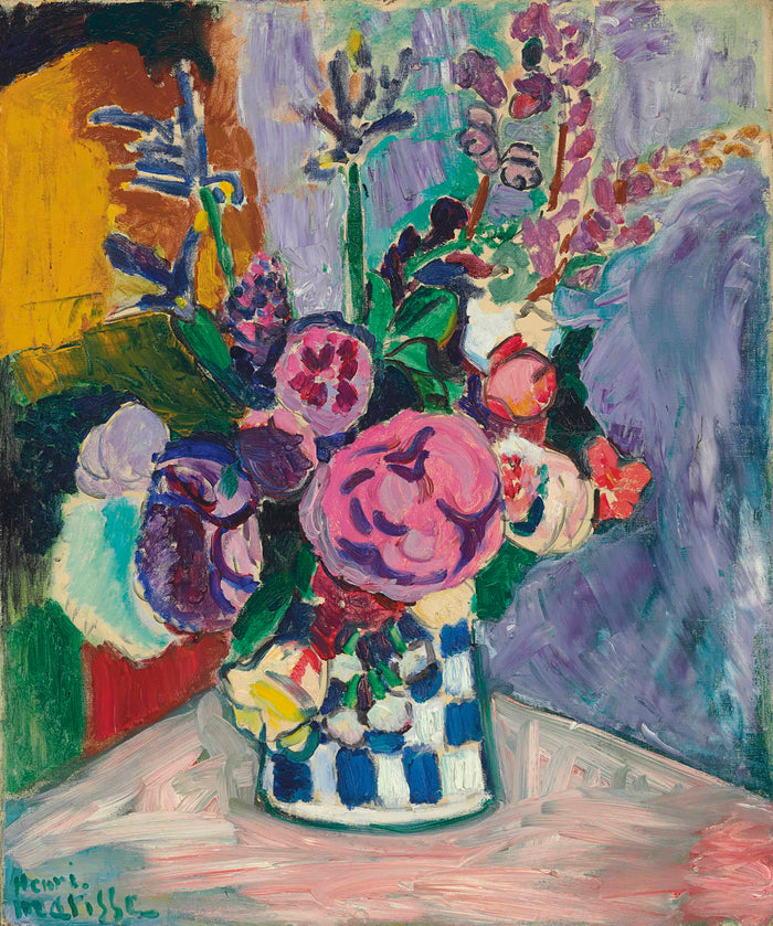 Henri Matisse Peonies 1907, Canvas Wall Art, Fauvism Colorful Floral Stretched Canvas