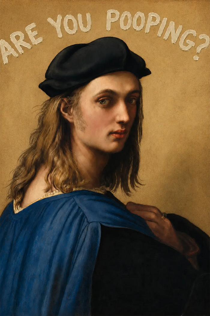 Raphael Self-Portrait Are You Pooping?