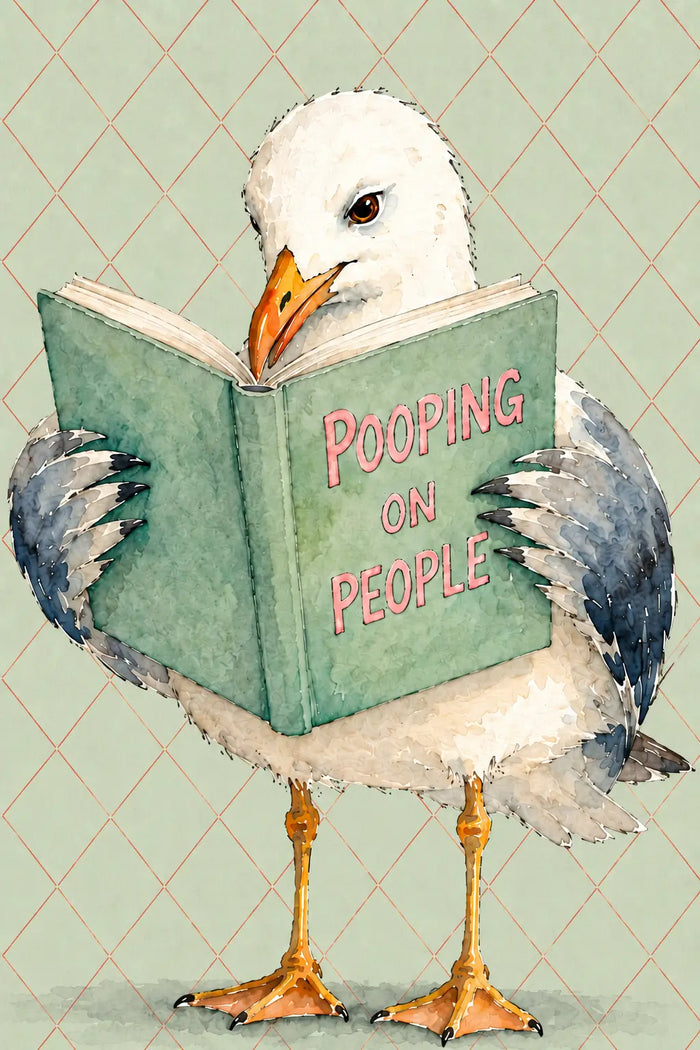 Pooping On People,Reading Seagull Wall Art
