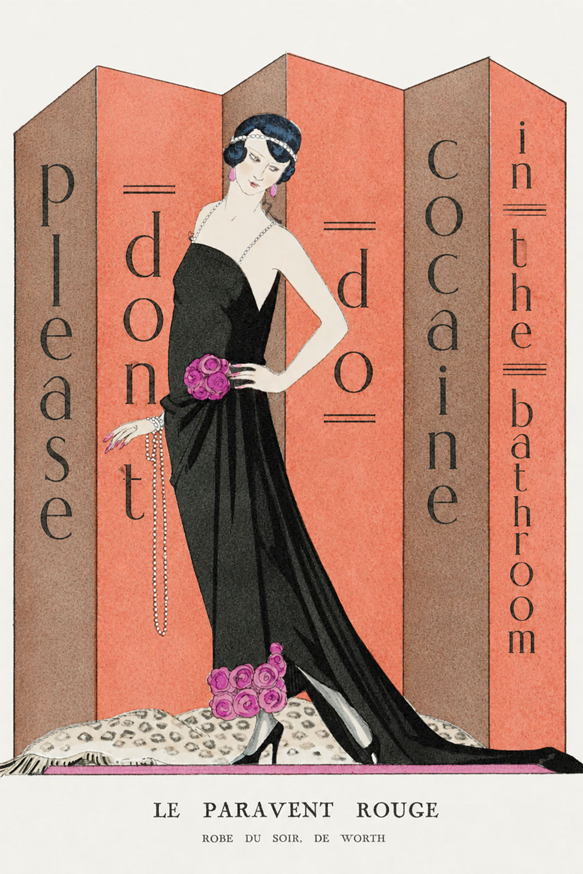 Please Don’t Do Coke Poster,George Barbier , Funny Bathroom Wall Art
