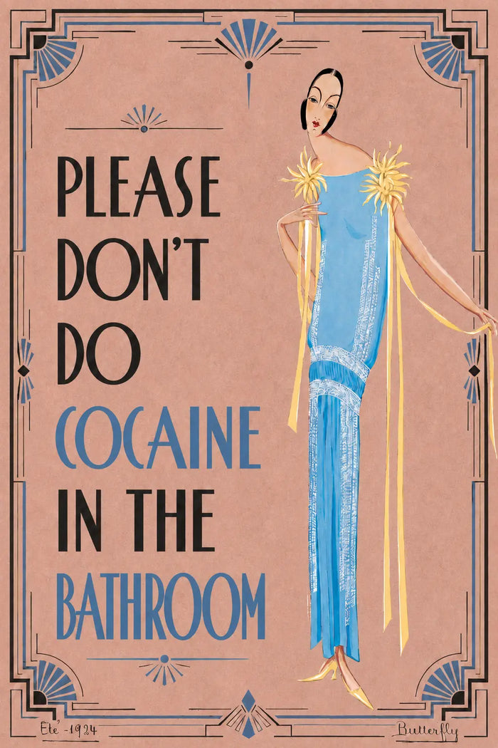 Please Don’t Do Coke Poster,Altered Vintage , Bar Pub Wall Art