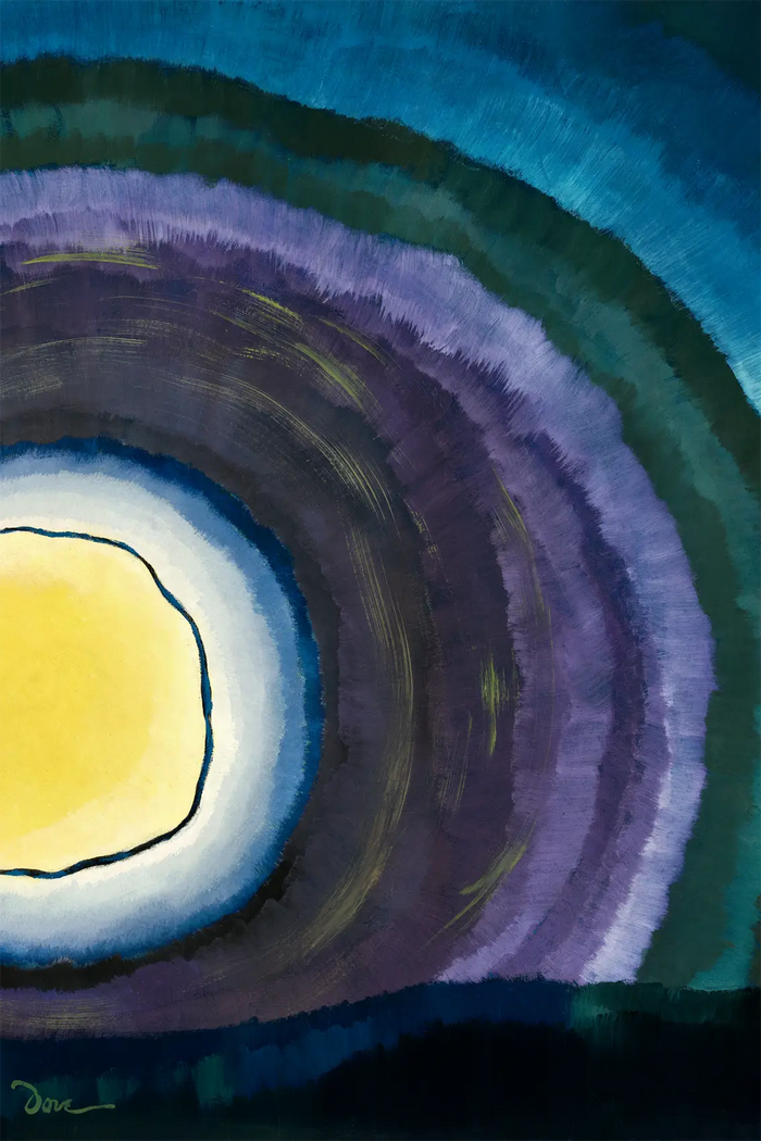 Arthur Dove Sunrise III Wall Art, Abstract Colorful Canvas Print, Modern Blue Purple Framed Artwork, Mid Century Home Decor