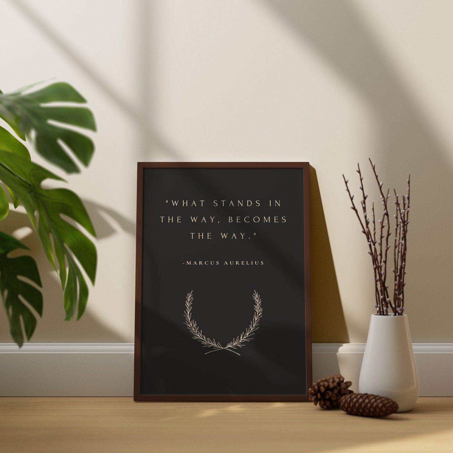 Marcus Aurelius Zitat Wanddeko, Zitat Leinwand Wandkunst, Motivationsposter, Minimalistische Leinwand Wanddeko