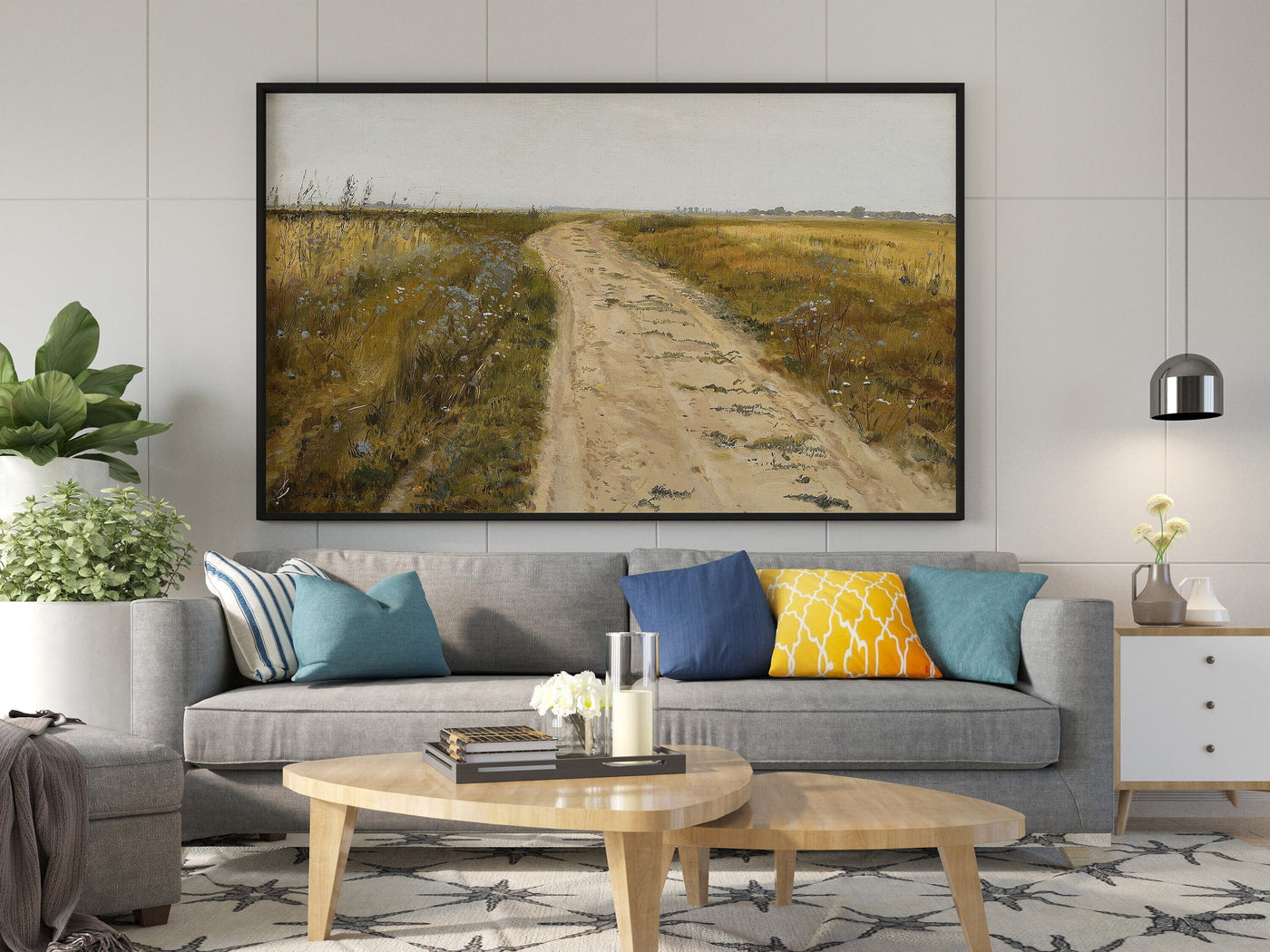Józef Chełmoński Wandbilder, Leinwandbild Feldweg, Leinwandgemälde Poster, Kunstdruck Poster