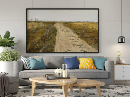 Józef Chełmoński Wandbilder, Leinwandbild Feldweg, Leinwandgemälde Poster, Kunstdruck Poster