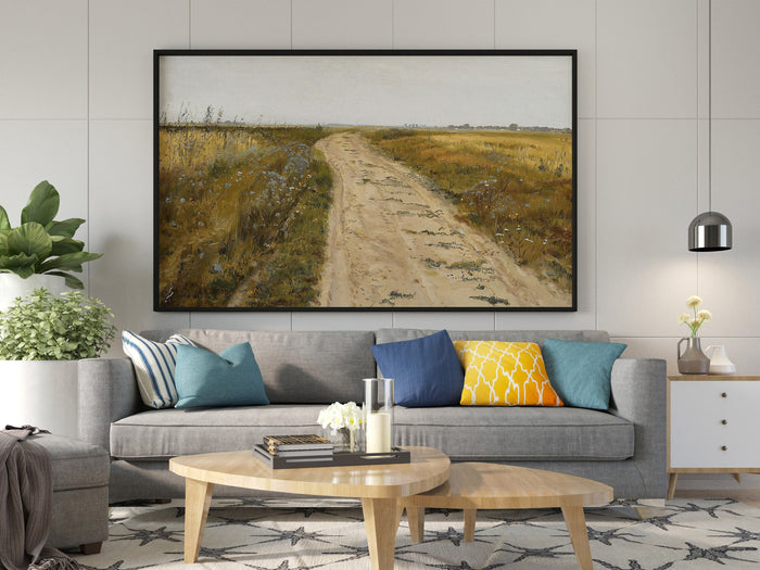 Józef Chełmoński Wandbilder, Leinwandbild Feldweg, Leinwandgemälde Poster, Kunstdruck Poster