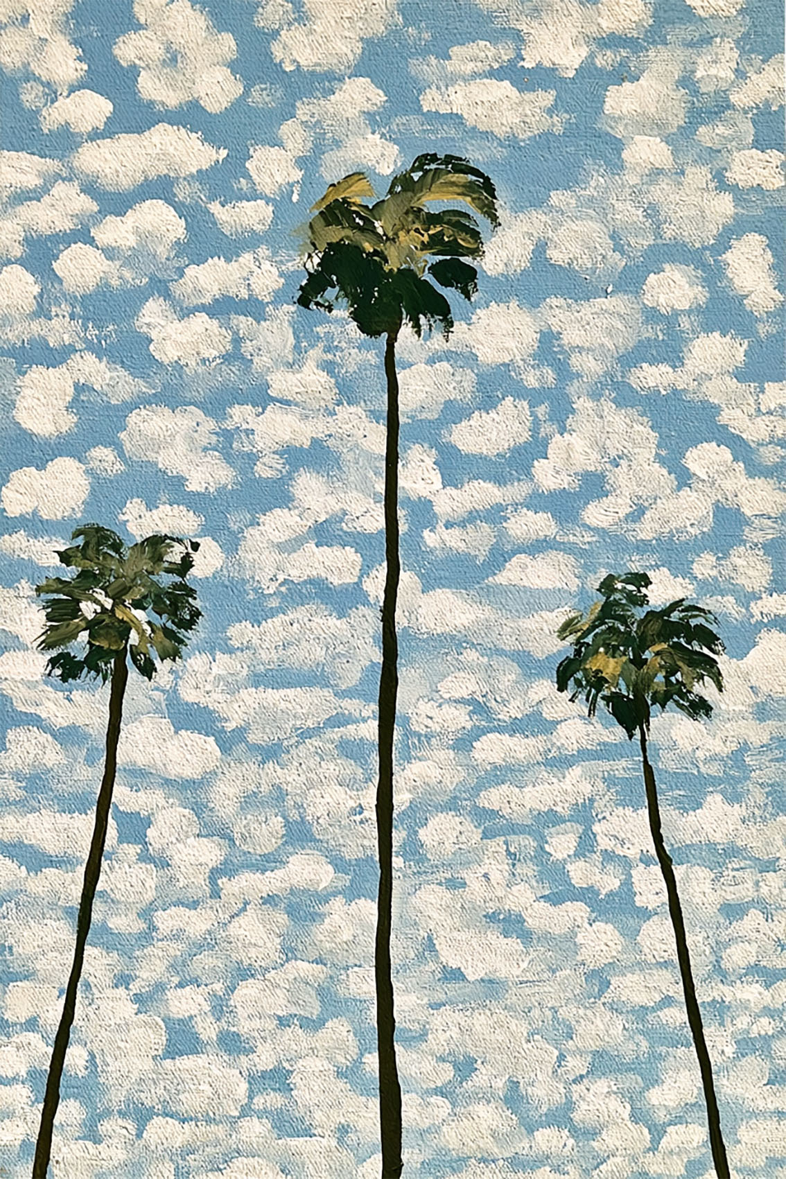 Palm Tree Canvas Wall Art, Coastal Oil Painting Print, California Palm Trees Art, Tropical Beach House Wall Decor