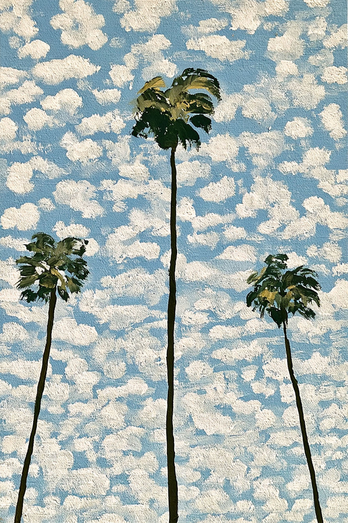 Palm Tree Canvas Wall Art, Coastal Oil Painting Print, California Palm Trees Art, Tropical Beach House Wall Decor