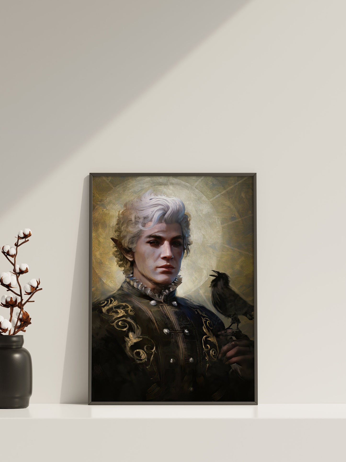 Baldur's Gate Astarion Wandkunst, Astarion Leinwand-Wandkunst, Astarion Poster, Hochelfen-Kunst, Gaming Wandkunst, Gaming Poster