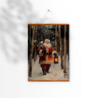 Christmas Santa Wall Art, Santa Claus & Christmas Decor Art - Happy Christmas, Xmas Gift, Framed Santa