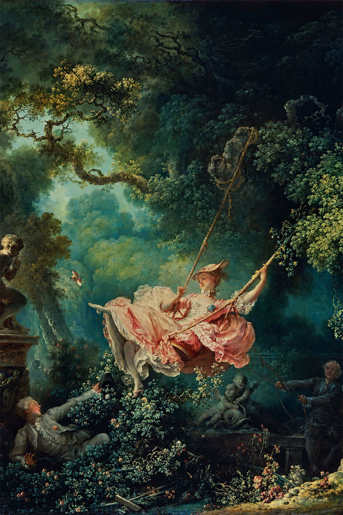 The Swing by Fragonard Wall Art, Romantic Rococo Garden Painting, Vintage French Art Print, Classical Museum Style Home Decor