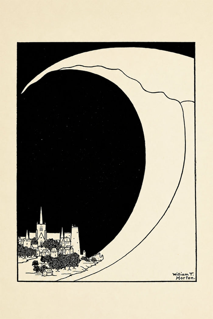 The Wave by W. T. Horton 1898, Mystical Moon Art Print, Vintage Symbolist Wall Decor