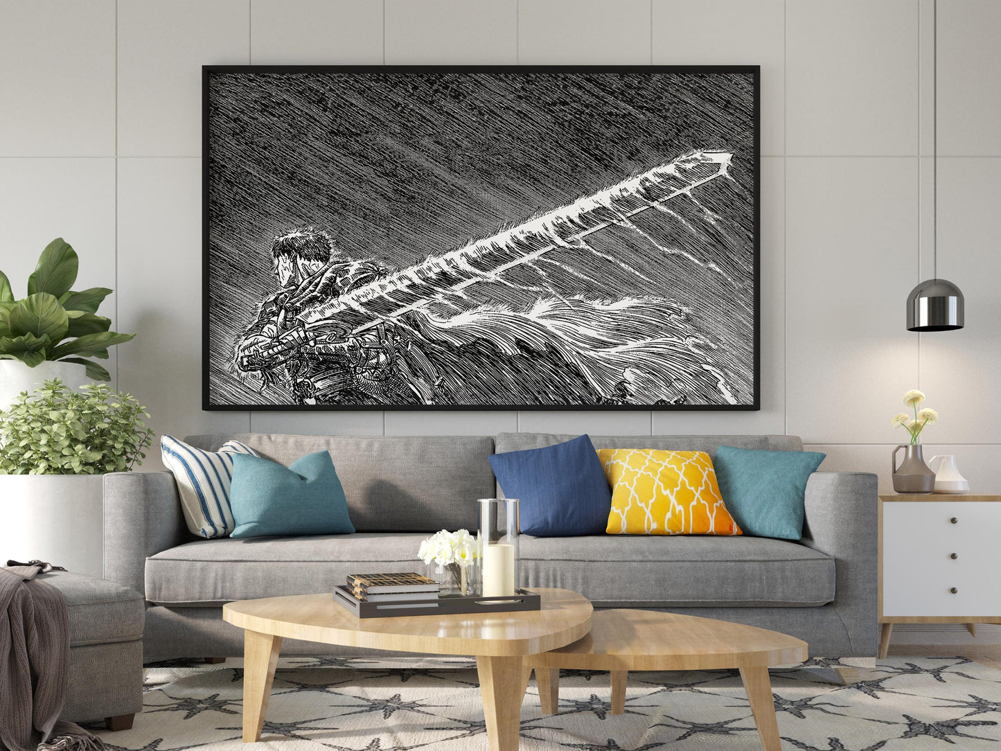 Anime Leinwand Wandkunst, Anime Poster, Berserk Anime Wandkunst, Berserk Guts Poster, Berserk Schwarz & Weiß Poster, Guts Cool Poster, Berserk Kunst
