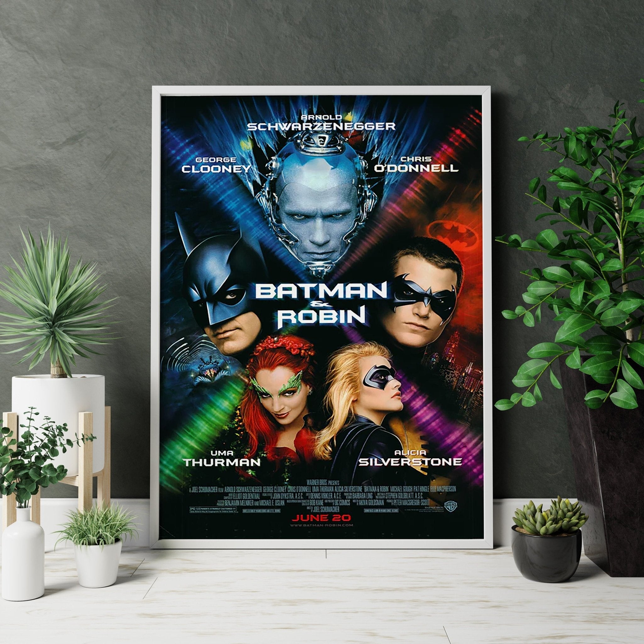 1997 Batman & Robin Retro Movie Canvas Poster - Canvasworkshop