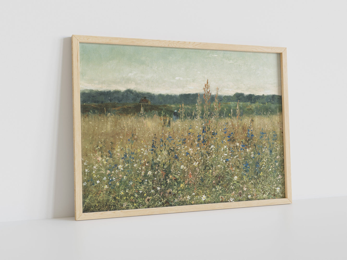 Antoine Chintreuil Leinwand-Wandbild, Champ Fleuri Leinwand, Antoine Chintreuil 1873 Leinwand, Leinwandgemälde-Poster, Fine Art Poster