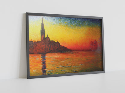 Claude Monet Leinwand-Wandkunst, Claude Monet San Giorgio Maggiore in der Dämmerung, Sonnenuntergang Leinwand-Kunst, Leinwanddruck-Kunst, Saint-Georges Wandkunst