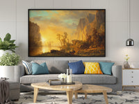 Albert Bierstadt Leinwand Wandbild, Albert Bierstadt Sonnenuntergang in den Rockies Leinwandbild, Leinwand Kunstdruck, Großes Leinwand Wandbild