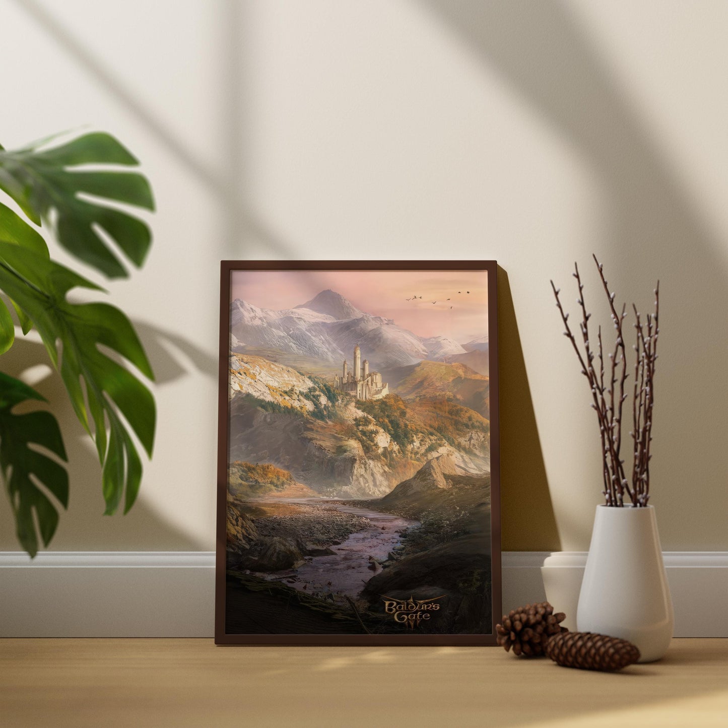 Baldur's Gate Landschafts-Wandkunst, Baldur's Gate Berg-Leinwand-Wandkunst, BG3 Poster, Gaming-Wandkunst, Gaming-Poster, Geschenk für Gamer