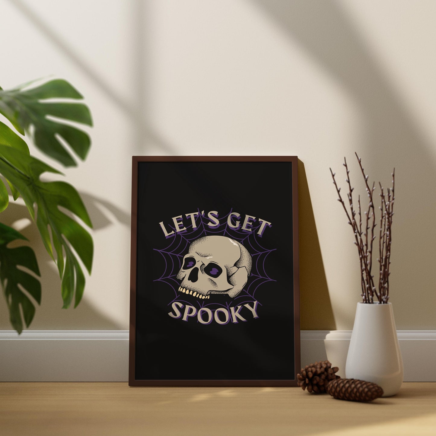 Spooky Leinwand-Wandkunst - Halloween Leinwand-Wandkunst - Halloween Geschenk - Stimmungs-Schädel-Poster - Halloween Poster - Halloween Wanddekor