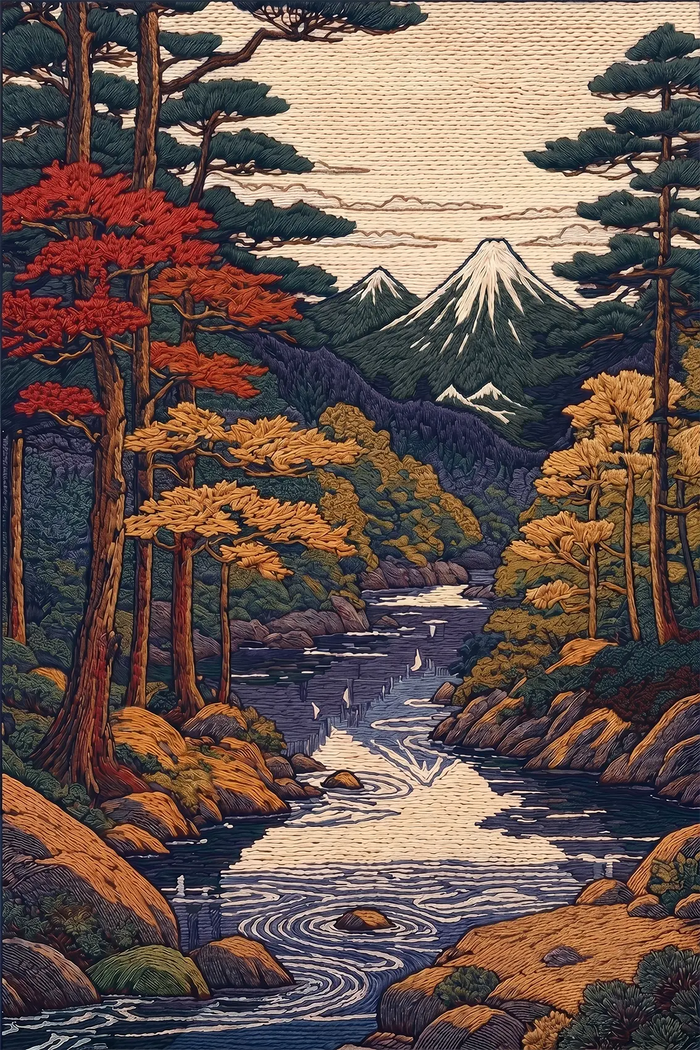Vintage Japanese Shin Hanga Landscape Art Print, Retro Scenic Wall Art