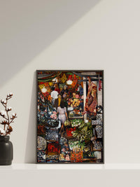 Renata Guttason Marktgemälde Kunstdruck | Farbenfrohe Lebensmittelmarkt Küchenwandkunst