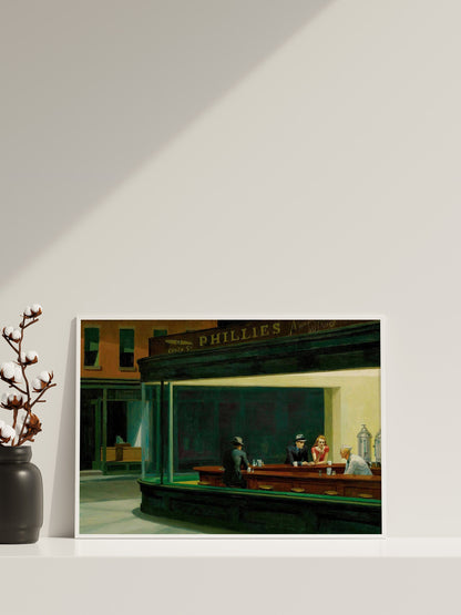 Edward Hopper Leinwandbild, Edward Hopper Nighthawks Leinwanddruck, Sonnenuntergang Leinwandbild, Leinwandkunstdruck, Nighthawks Wandkunst