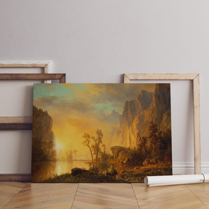 Albert Bierstadt Leinwand Wandbild, Albert Bierstadt Sonnenuntergang in den Rockies Leinwandbild, Leinwand Kunstdruck, Großes Leinwand Wandbild