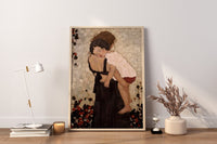 Mutter und Kind Gustav Klimt, Klimt Wandkunst, Weihnachtsgeschenk, Gerahmtes und Ungerahmtes Leinwand-Wanddekor, Klimt Poster, Moderne Wandkunst