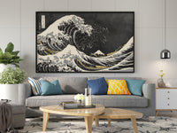 Die schwarze Welle von Kanagawa Wandkunst, Die Welle von Kanagawa Schwarz-Weiß, Kanagawa Kunst, Japanische Wandkunst, Kanagawa Poster