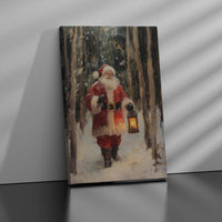 Christmas Santa Wall Art, Santa Claus & Christmas Decor Art - Happy Christmas, Xmas Gift, Framed Santa