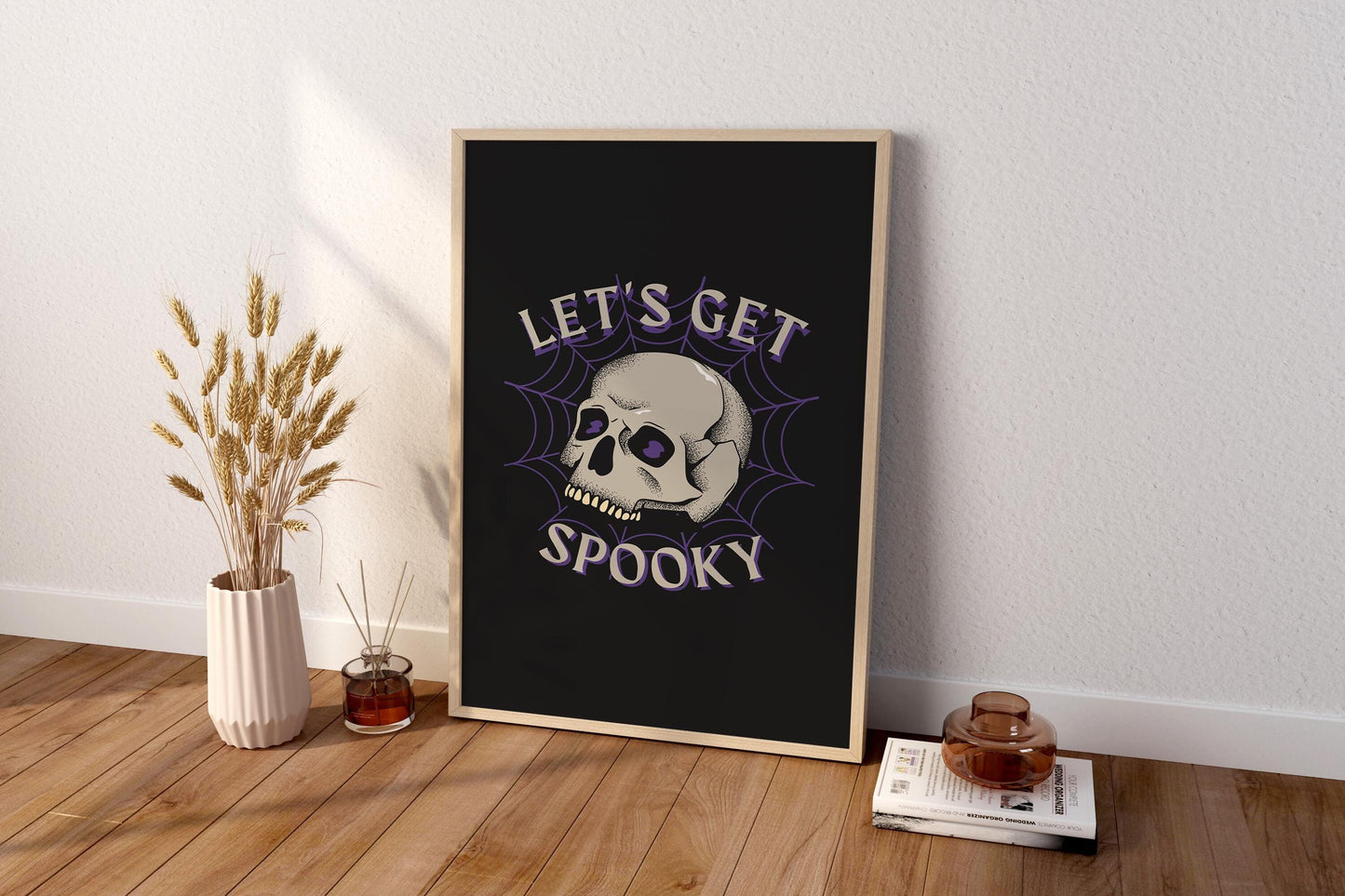 Spooky Leinwand-Wandkunst - Halloween Leinwand-Wandkunst - Halloween Geschenk - Stimmungs-Schädel-Poster - Halloween Poster - Halloween Wanddekor