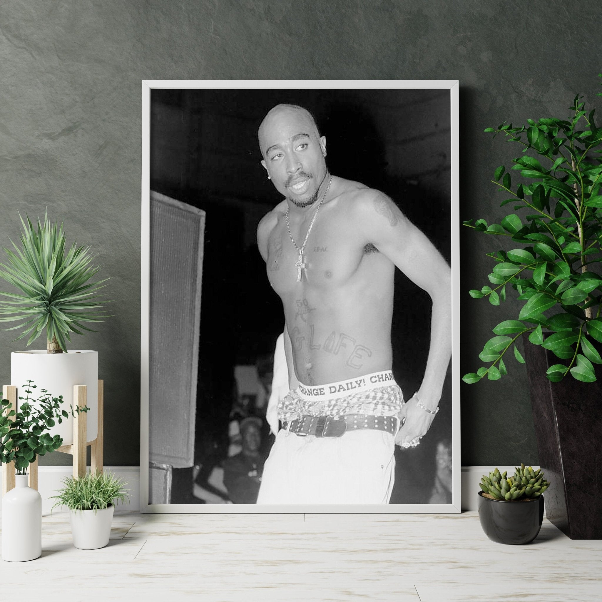 2Pac Black and White Canvas Poster - Canvasworkshop