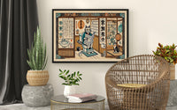 Lustiges Ukiyo-e Katzen-Badezimmer-Poster – Amerikanisches Tier-Design