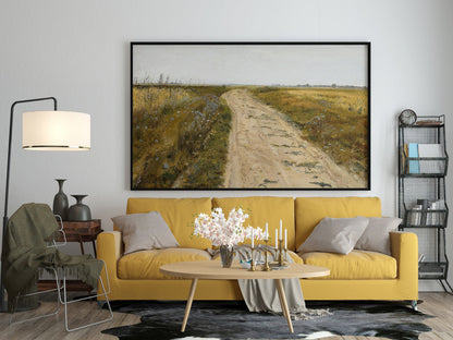 Józef Chełmoński Wandbilder, Leinwandbild Feldweg, Leinwandgemälde Poster, Kunstdruck Poster